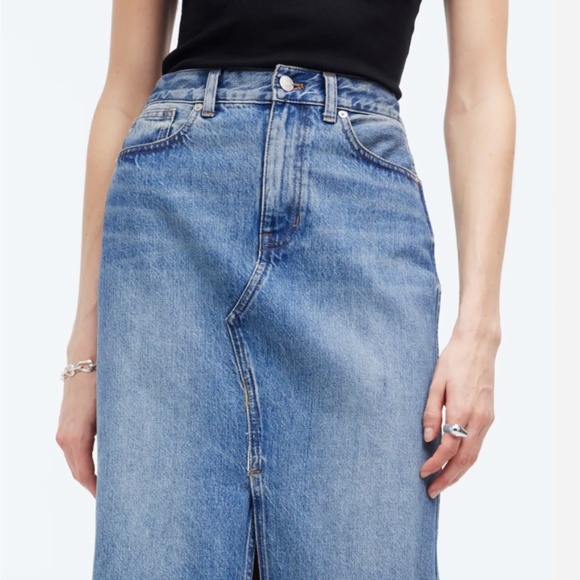 Madewell The Rilee Denim Midi Skirt Enmore Wash size 27 NWT - Picture 4 of 11